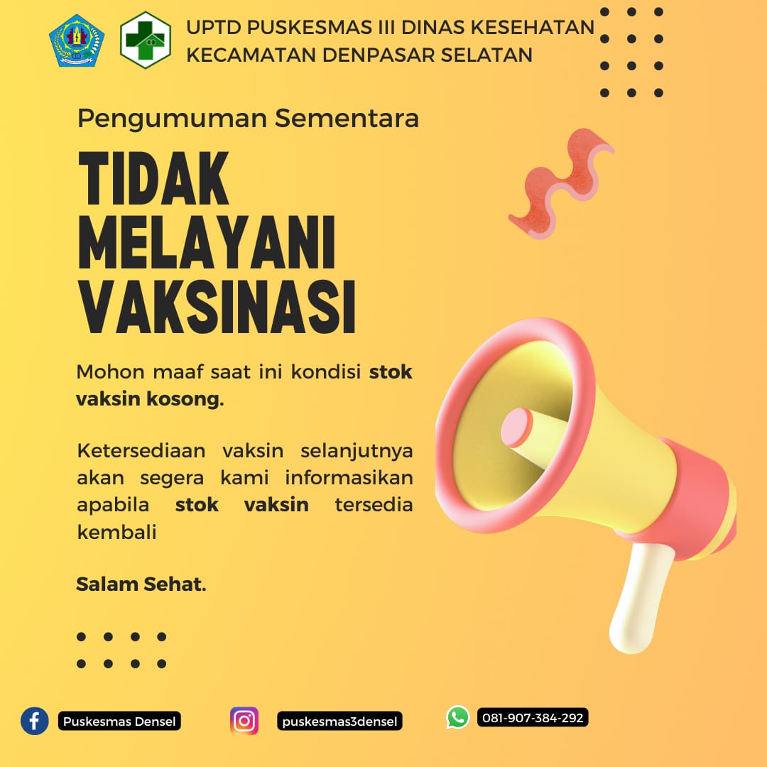 PENGUMUMAN SEMENTARA VAKSINASI COVID-19