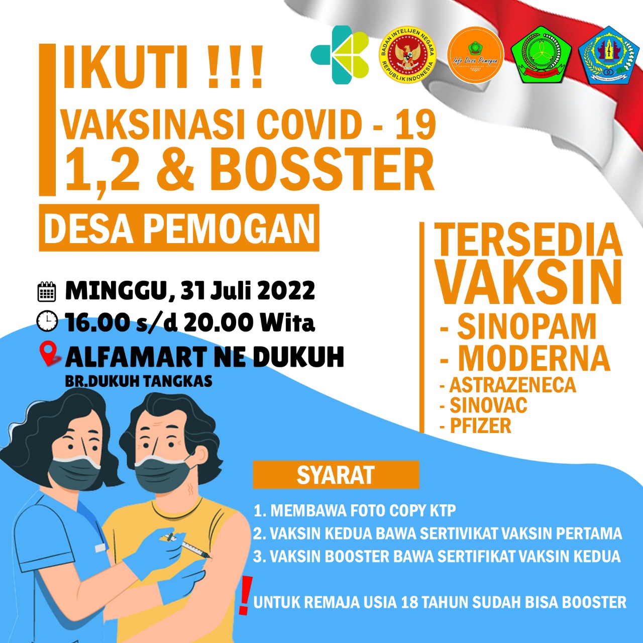 IKUTI VAKSINASI 1, 2 DAN BOOSTER DI ALFAMART NE DUKUH