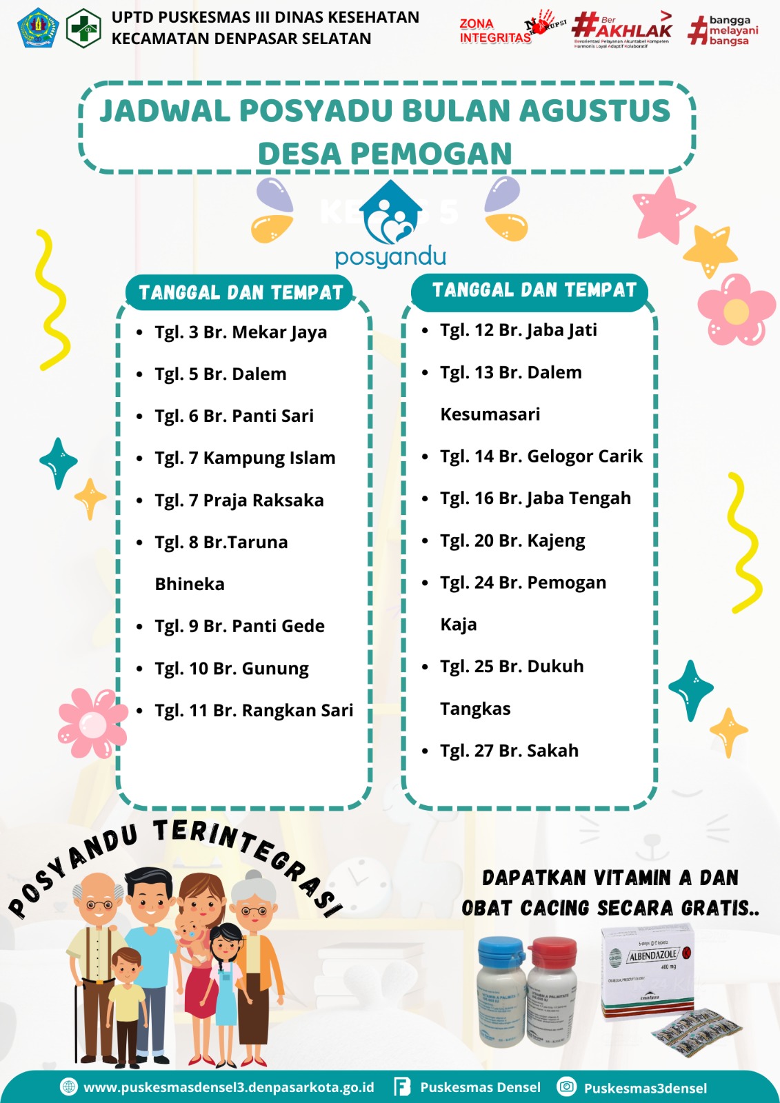 JADWAL POSYANDU BULAN AGUSTUS 2024