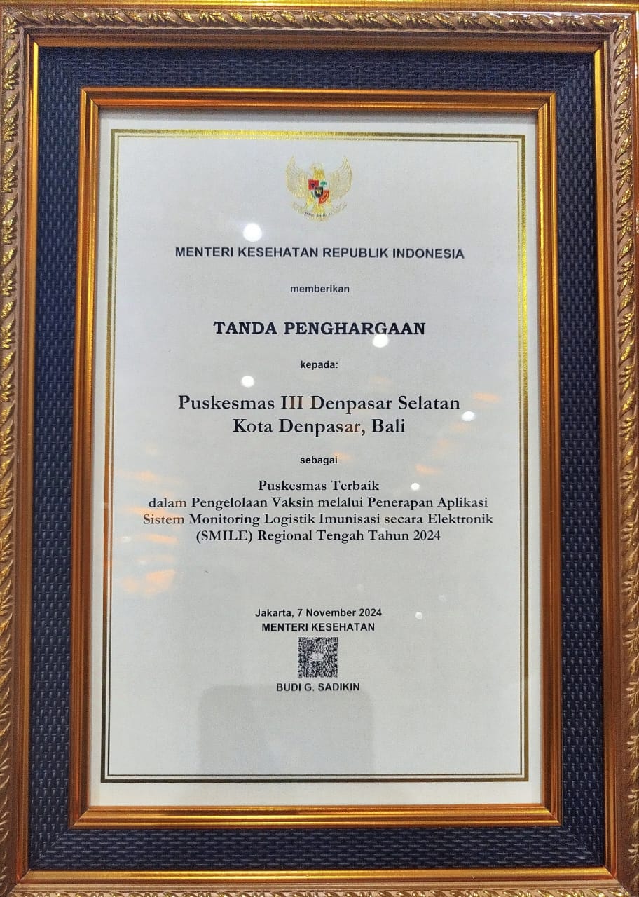 PENERIMAAN PENGHARGAAN KEMENKES RI DALAM RANGKA HKN KE 60
