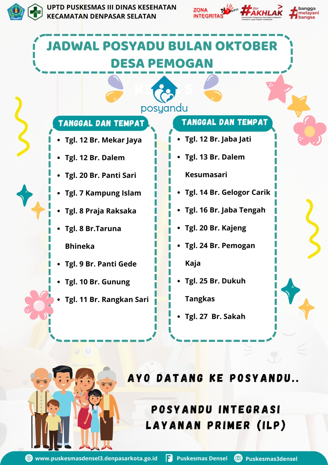 JADWAL POSYANDU BULAN OKTOBER