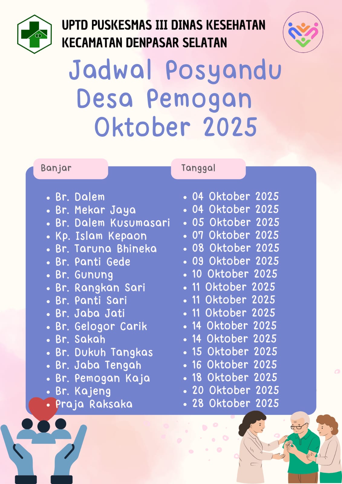 JADWAL POSYANDU OKTOBER 2025