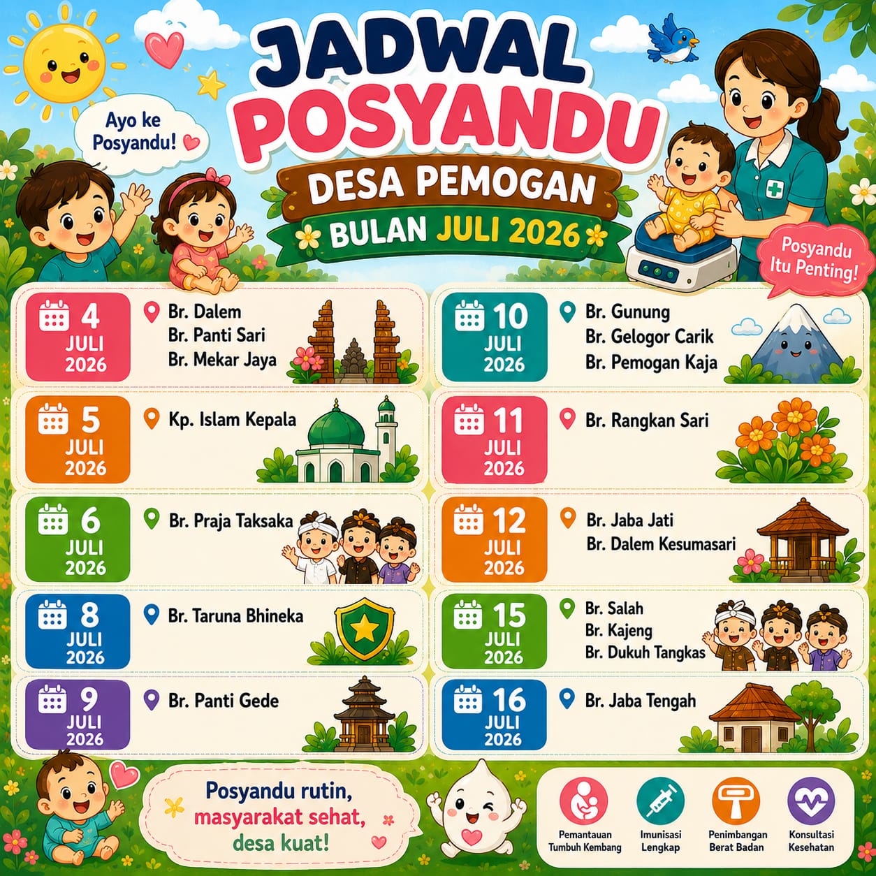 JADWAL POSYANDU BULAN JULI 2026